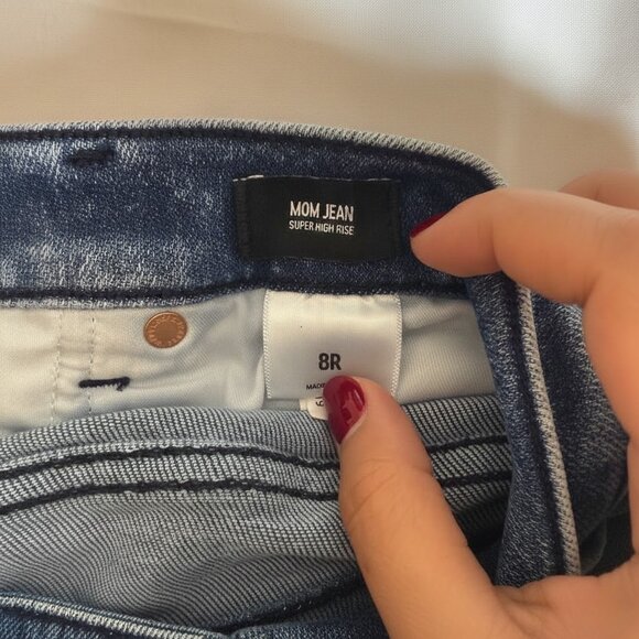 Express Mom Jeans Womens 8R Blue Super High Rise Button Fly Denim - Picture 4 of 5